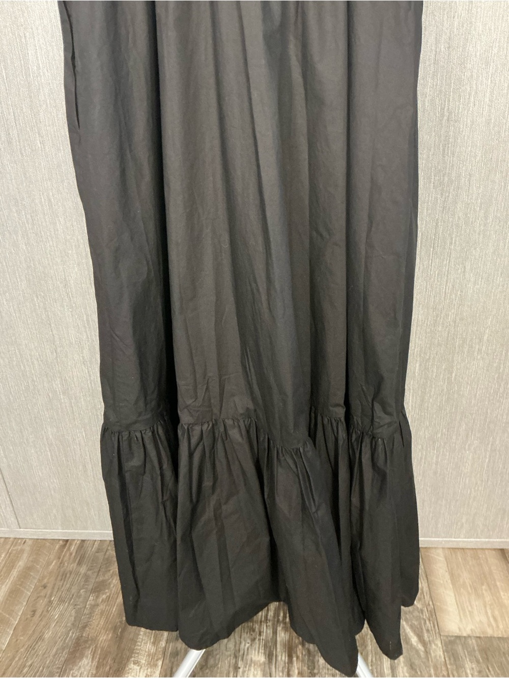 A.L.C. Black Ruched Bodice Maxi Dress with Wide Straps Size 10 - Picture 13 of 16